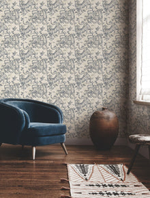 Orly Tigers Ecru/Indigo Lemieux Et Cie Wallpaper by York Wallcoverings