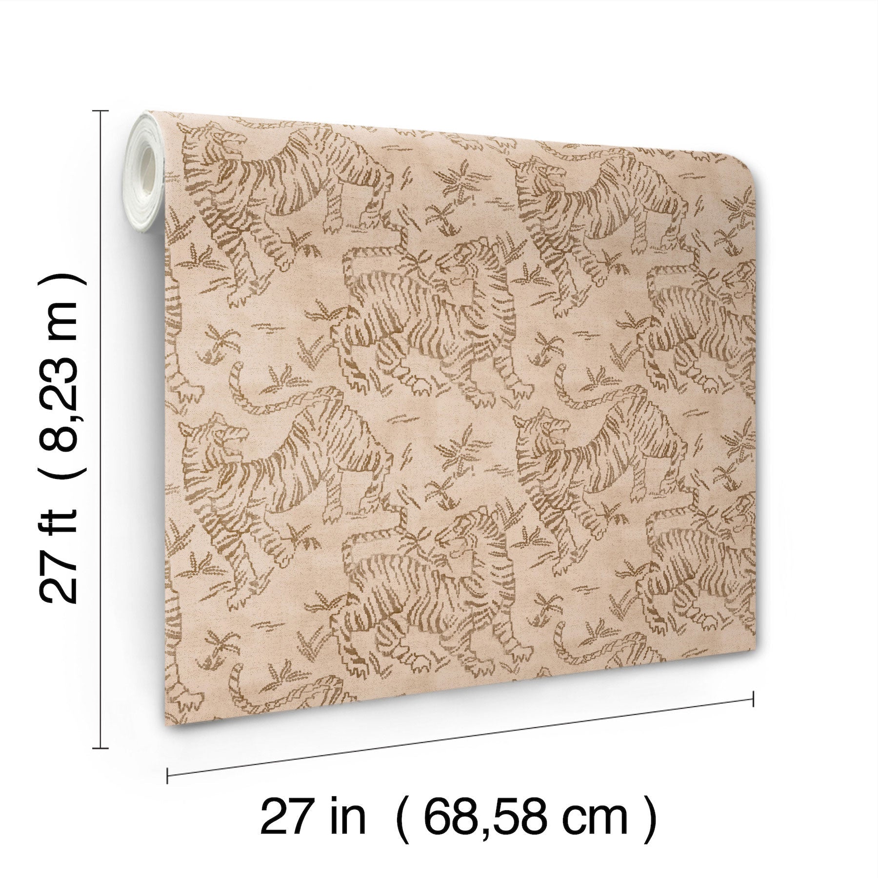 Orly Tigers Blush/Brown Lemieux Et Cie Wallpaper by York Wallcoverings