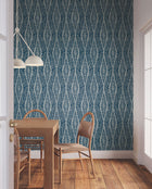 Rousseau Paperweave Indigo Lemieux Et Cie Wallpaper by York Wallcoverings