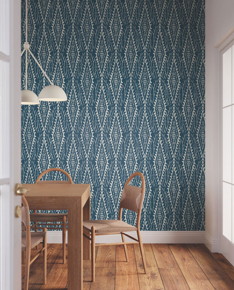 Rousseau Paperweave Indigo Lemieux Et Cie Wallpaper by York Wallcoverings