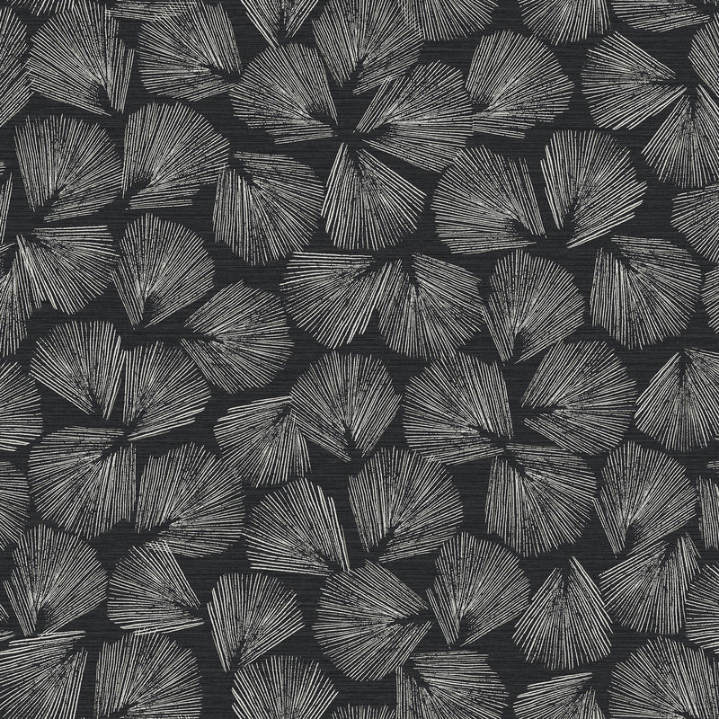 Elora Leaf Black Lemieux Et Cie Wallpaper by York Wallcoverings