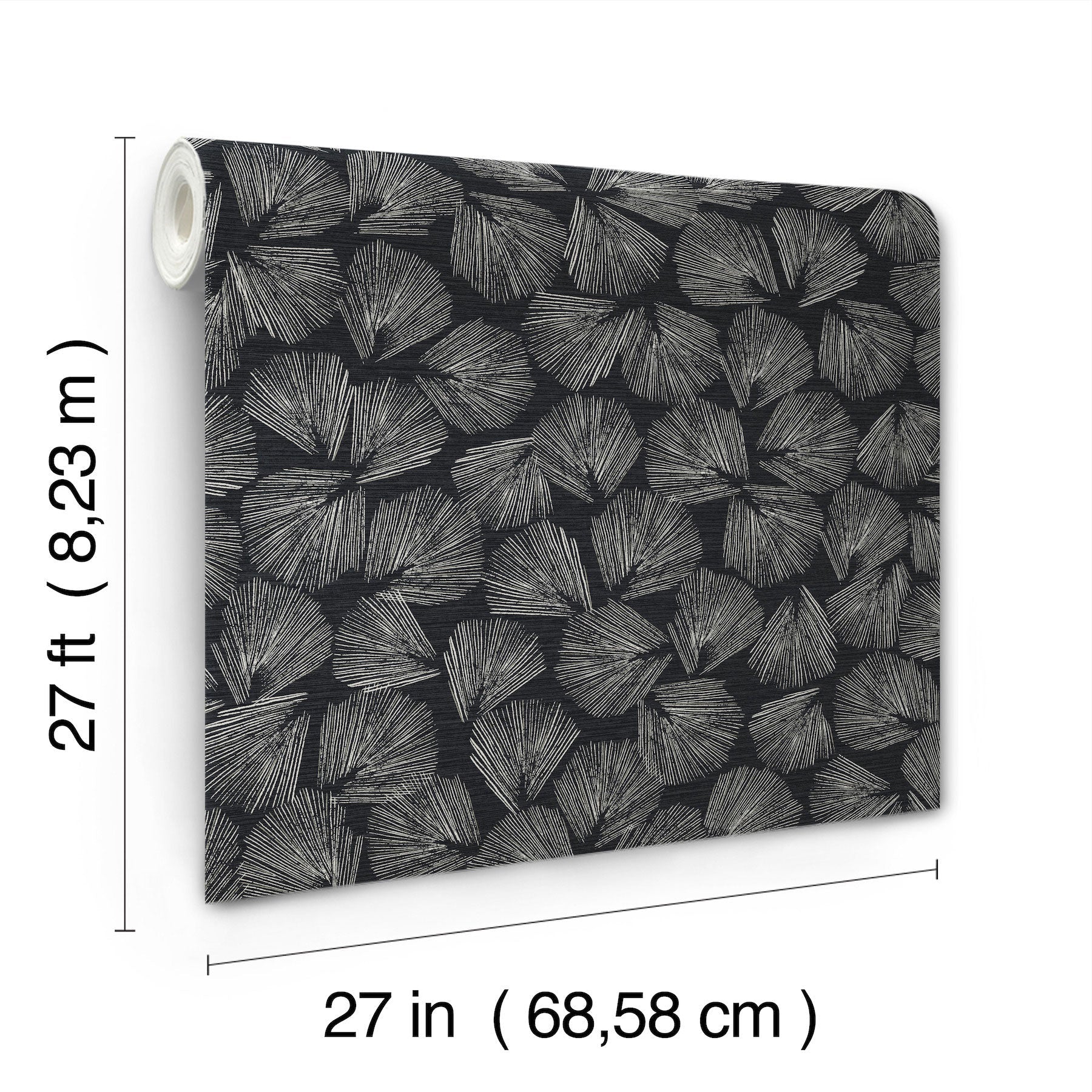 Elora Leaf Black Lemieux Et Cie Wallpaper by York Wallcoverings
