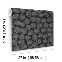 Elora Leaf Black Lemieux Et Cie Wallpaper by York Wallcoverings