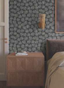 Elora Leaf Black Lemieux Et Cie Wallpaper by York Wallcoverings