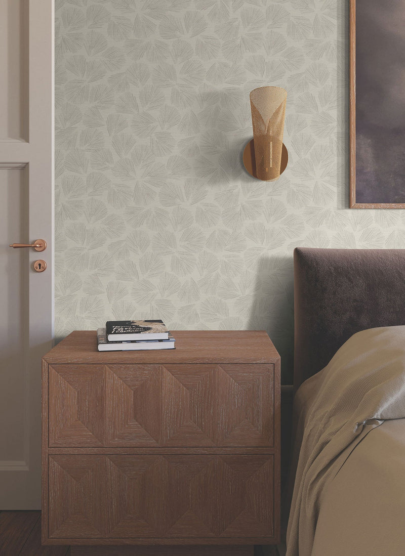 Elora Leaf Taupe Lemieux Et Cie Wallpaper by York Wallcoverings