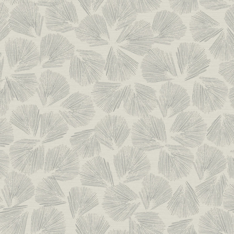 Elora Leaf Grey Lemieux Et Cie Wallpaper by York Wallcoverings