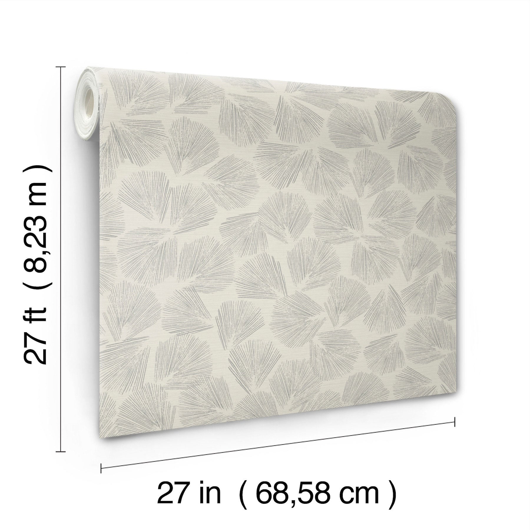 Elora Leaf Grey Lemieux Et Cie Wallpaper by York Wallcoverings