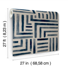 Painterly Labyrinth Navy Lemieux Et Cie Wallpaper by York Wallcoverings