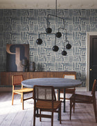 Painterly Labyrinth Navy Lemieux Et Cie Wallpaper by York Wallcoverings