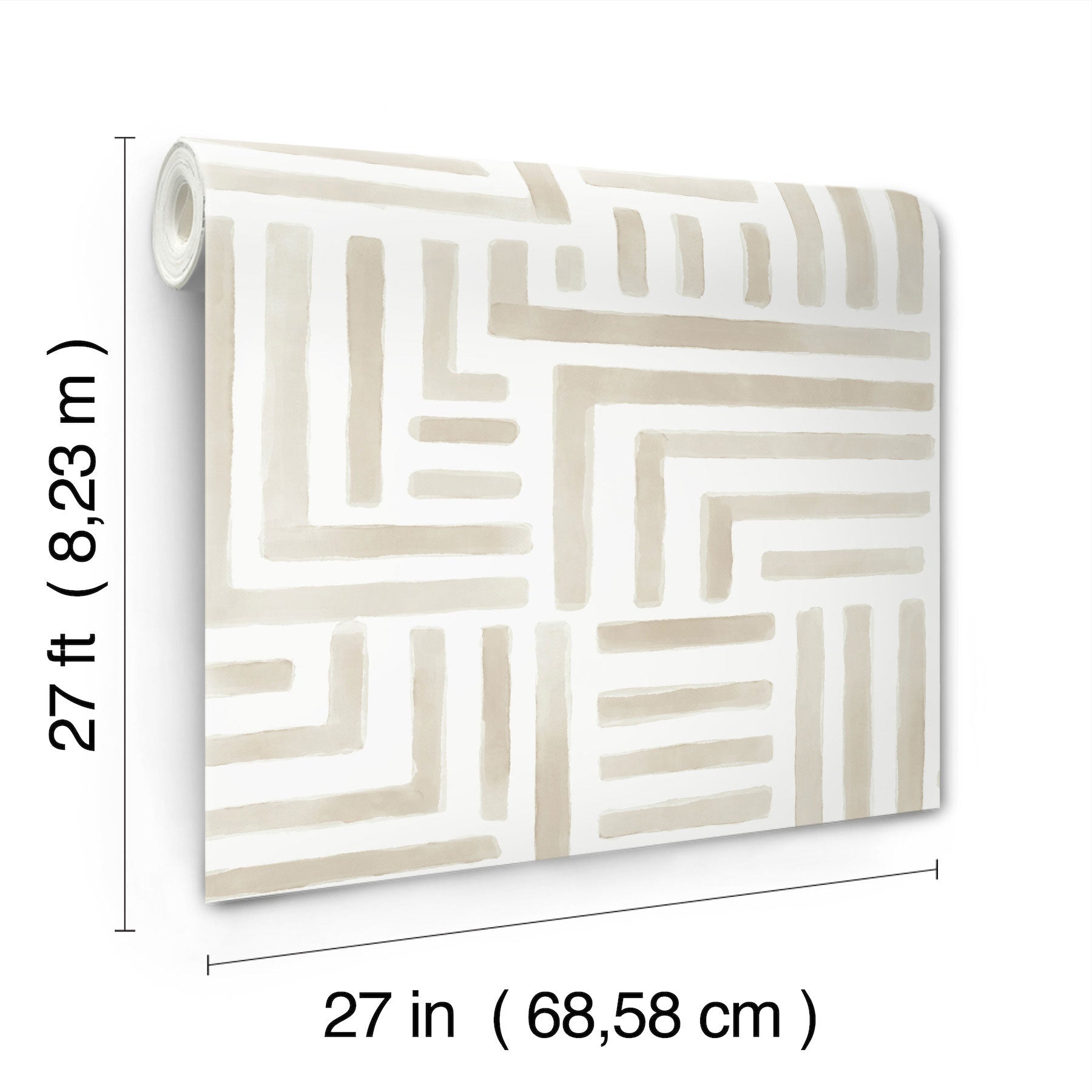 Painterly Labyrinth Light Neutral Lemieux Et Cie Wallpaper by York Wallcoverings