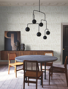 Painterly Labyrinth Light Neutral Lemieux Et Cie Wallpaper by York Wallcoverings