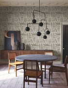 Painterly Labyrinth Warm Neutral Lemieux Et Cie Wallpaper by York Wallcoverings