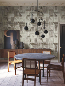 Painterly Labyrinth Warm Neutral Lemieux Et Cie Wallpaper by York Wallcoverings
