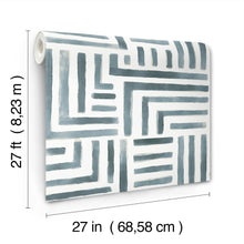 Painterly Labyrinth Aqua Lemieux Et Cie Wallpaper by York Wallcoverings