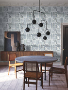 Painterly Labyrinth Aqua Lemieux Et Cie Wallpaper by York Wallcoverings