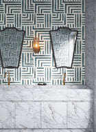 Painterly Labyrinth Aqua Lemieux Et Cie Wallpaper by York Wallcoverings