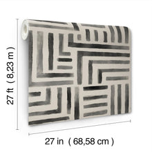 Painterly Labyrinth Charcoal Lemieux Et Cie Wallpaper by York Wallcoverings