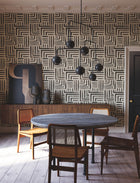 Painterly Labyrinth Charcoal Lemieux Et Cie Wallpaper by York Wallcoverings