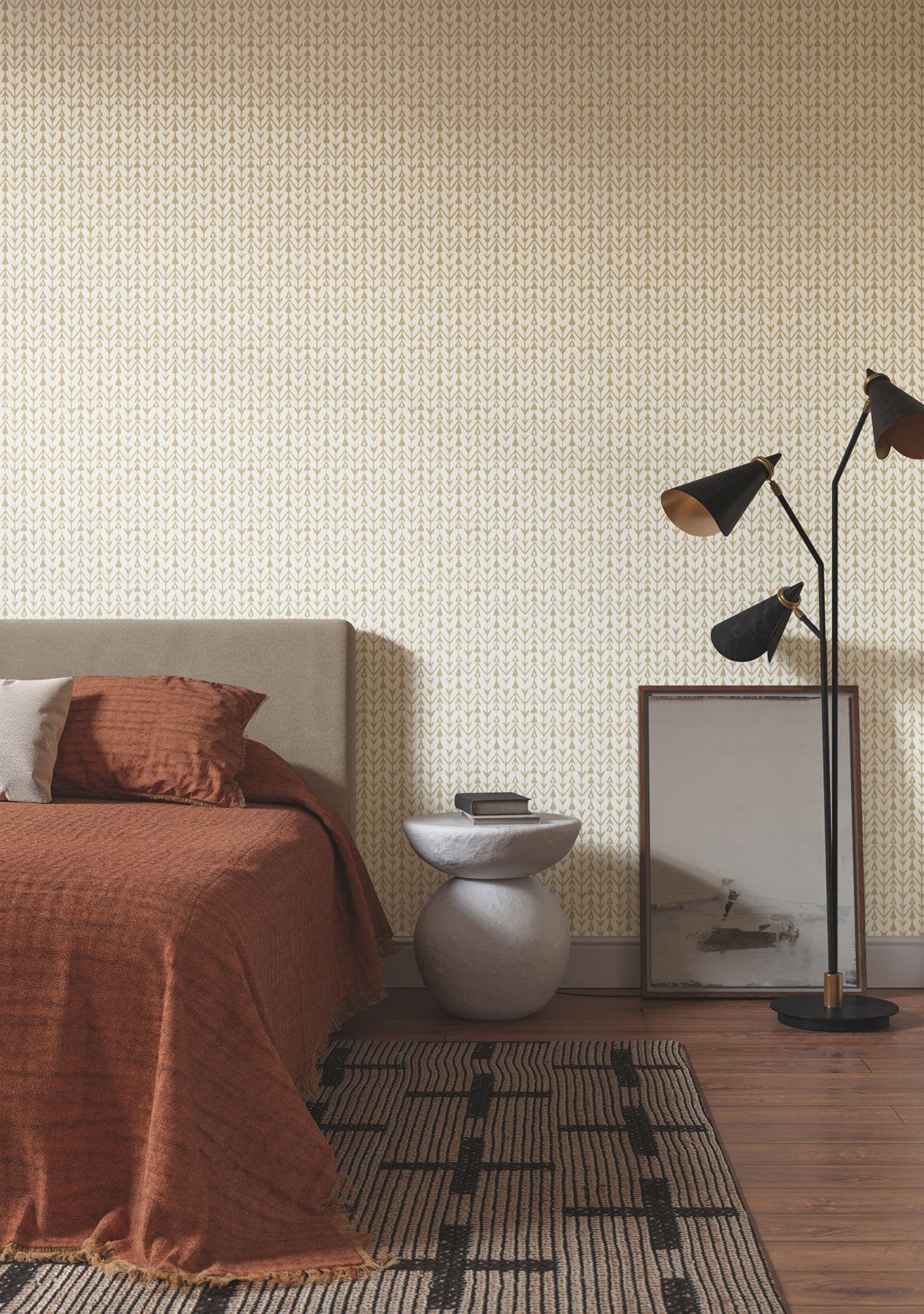 Martigue Stripe Ochre Lemieux Et Cie Wallpaper by York Wallcoverings