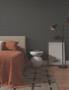 Martigue Stripe Black Lemieux Et Cie Wallpaper by York Wallcoverings
