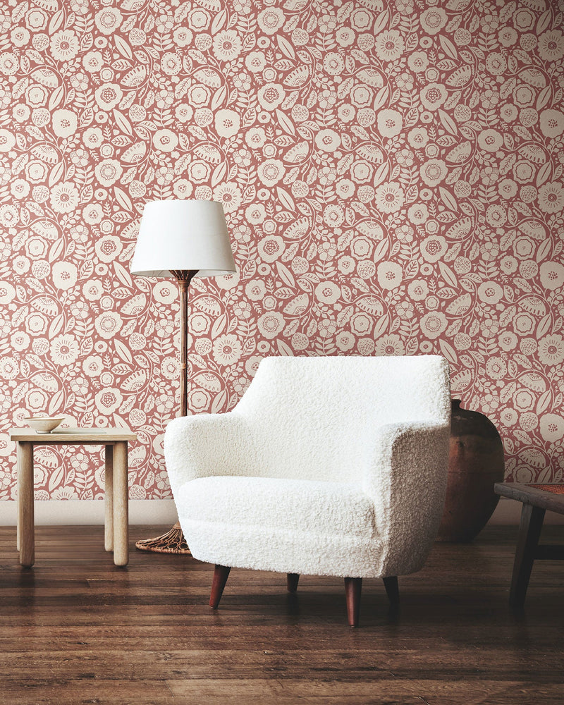 Camille Blossom Vintage Rose Lemieux Et Cie Wallpaper by York Wallcoverings
