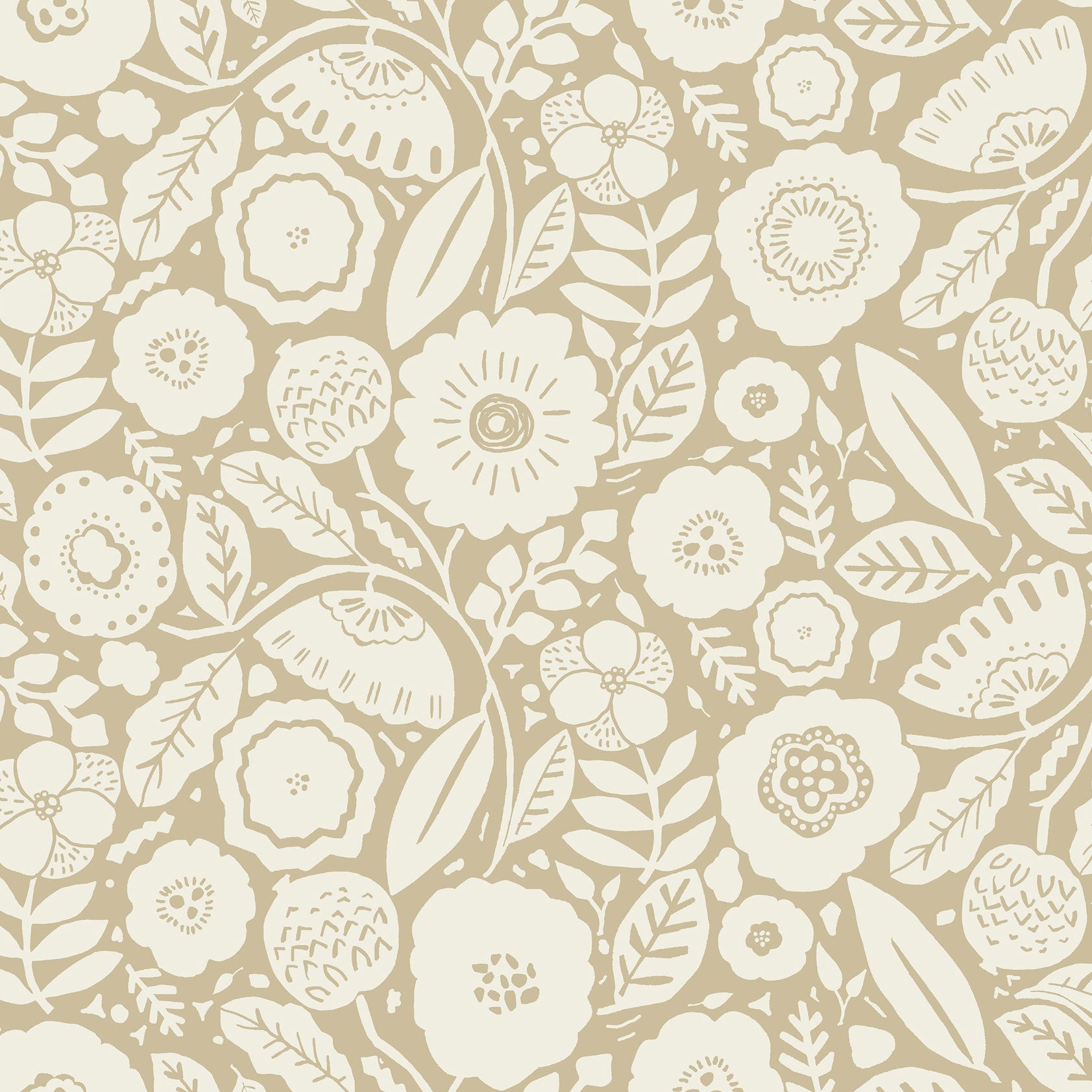 Camille Blossom Ochre Lemieux Et Cie Wallpaper by York Wallcoverings
