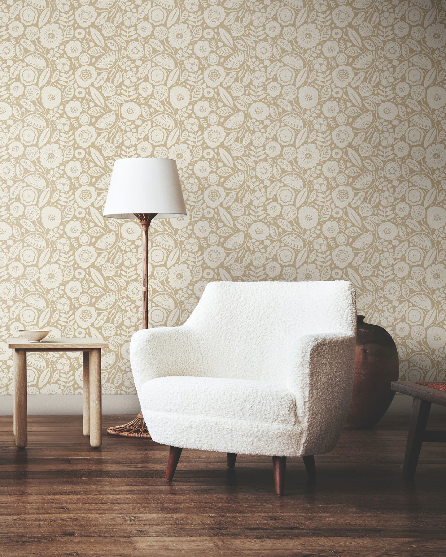 Camille Blossom Ochre Lemieux Et Cie Wallpaper by York Wallcoverings