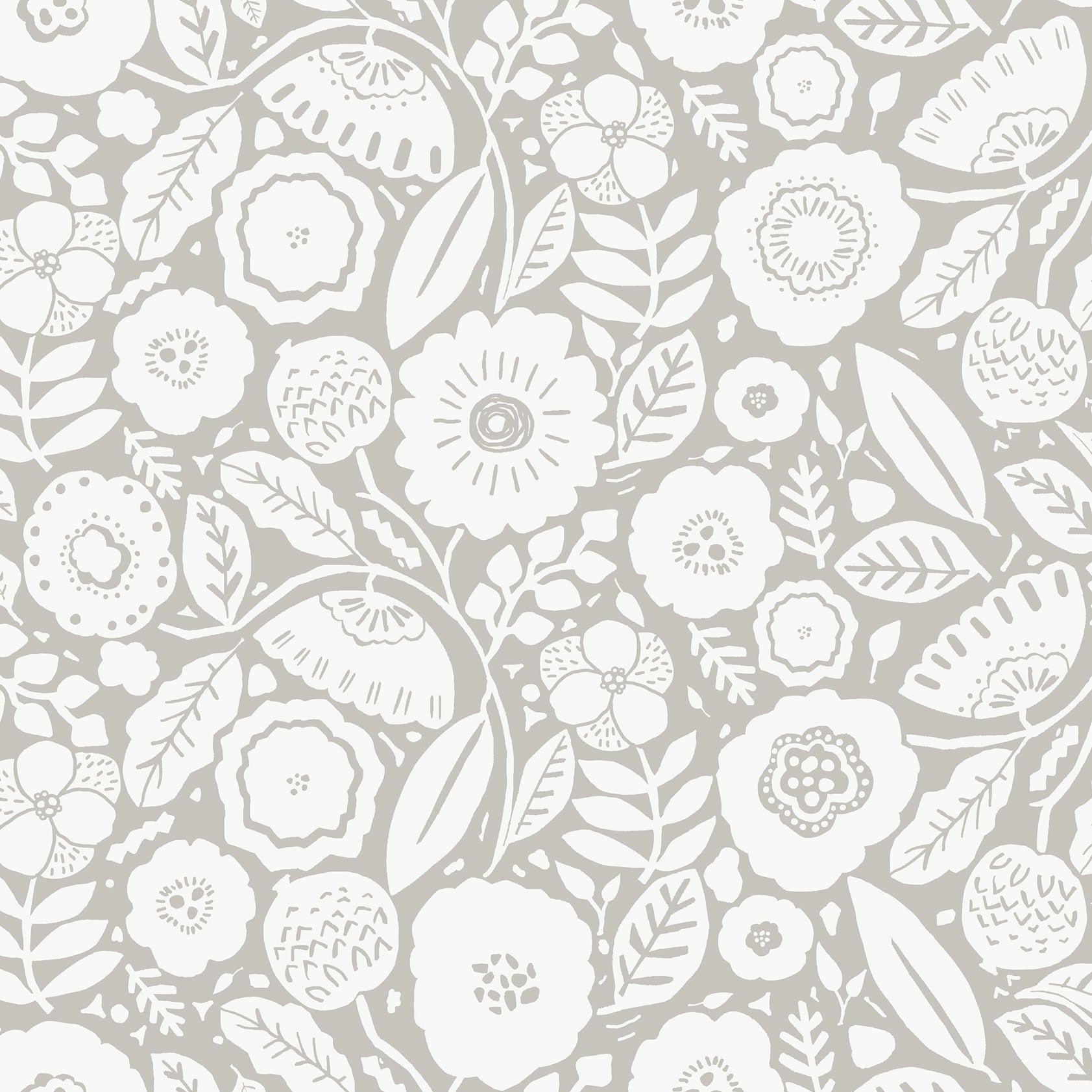 Camille Blossom Grey Lemieux Et Cie Wallpaper by York Wallcoverings