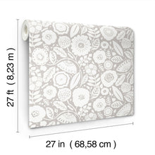 Camille Blossom Grey Lemieux Et Cie Wallpaper by York Wallcoverings