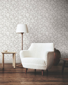 Camille Blossom Grey Lemieux Et Cie Wallpaper by York Wallcoverings