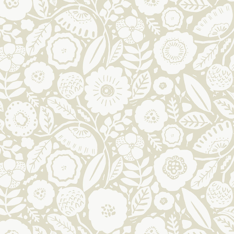 Camille Blossom Linen Lemieux Et Cie Wallpaper by York Wallcoverings