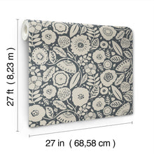 Camille Blossom Charcoal Lemieux Et Cie Wallpaper by York Wallcoverings