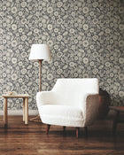 Camille Blossom Charcoal Lemieux Et Cie Wallpaper by York Wallcoverings
