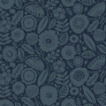 Camille Blossom Indigo Lemieux Et Cie Wallpaper by York Wallcoverings