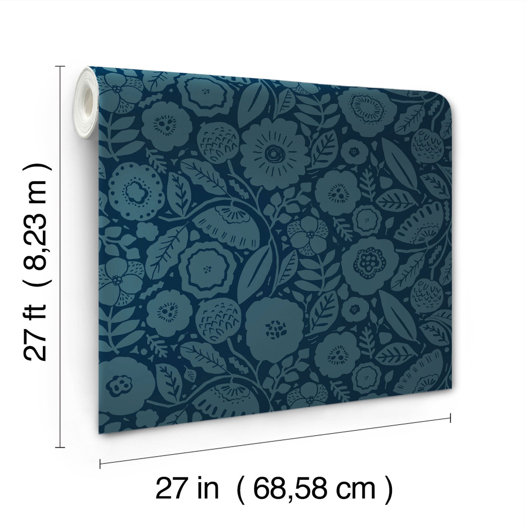 Camille Blossom Indigo Lemieux Et Cie Wallpaper by York Wallcoverings