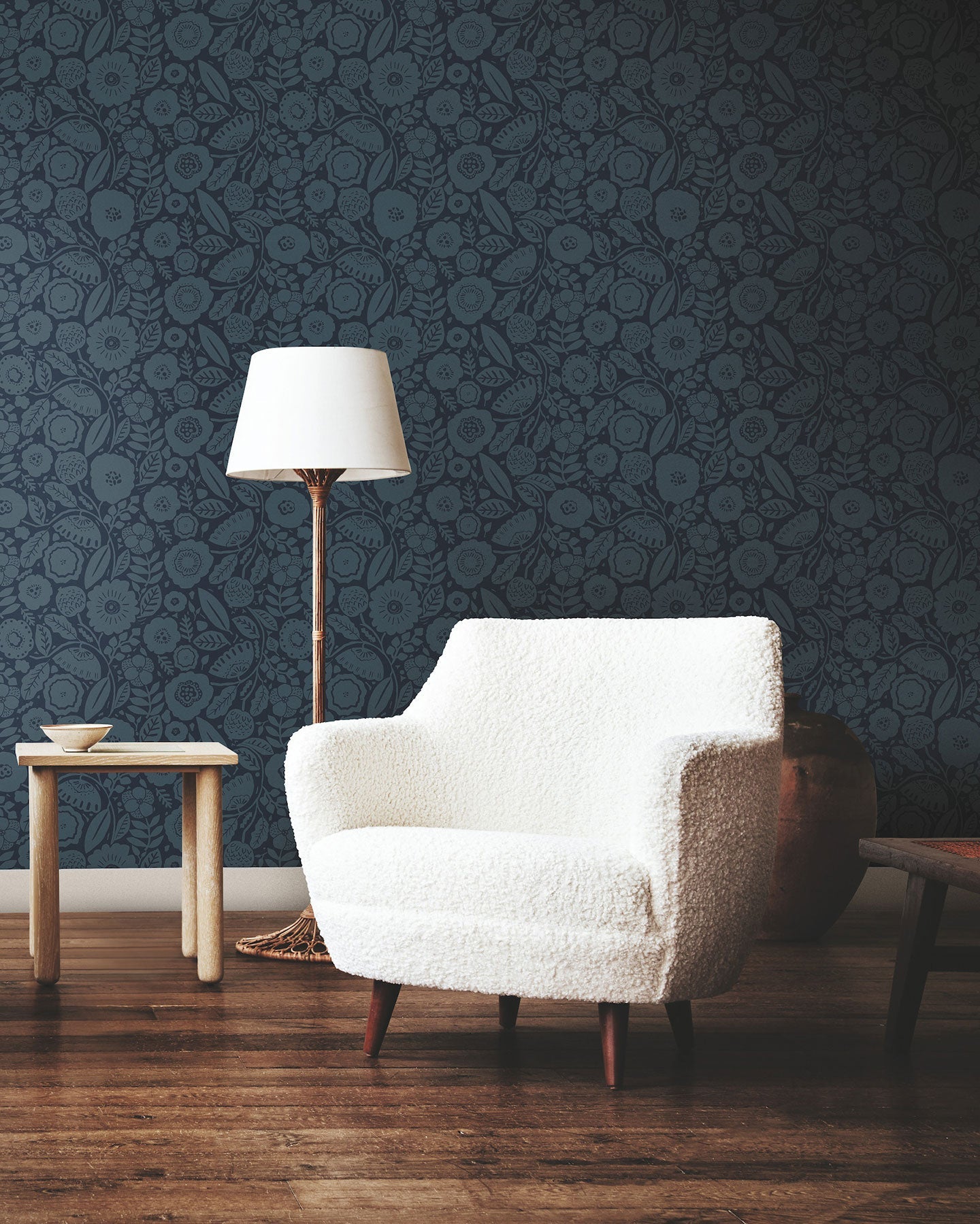 Camille Blossom Indigo Lemieux Et Cie Wallpaper by York Wallcoverings