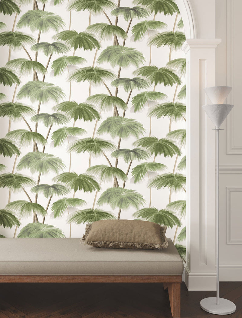 Plein Air Palms Green Lemieux Et Cie Wallpaper by York Wallcoverings