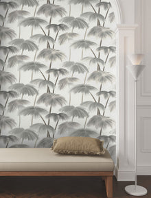 Plein Air Palms Black & White Lemieux Et Cie Wallpaper by York Wallcoverings