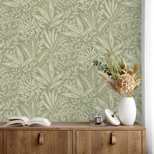 M1780 Sahara Leaf Fern Green Wallpaper By Crown