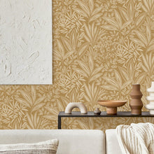 M1781 Sahara Leaf Ochre Wallpaper By Crown