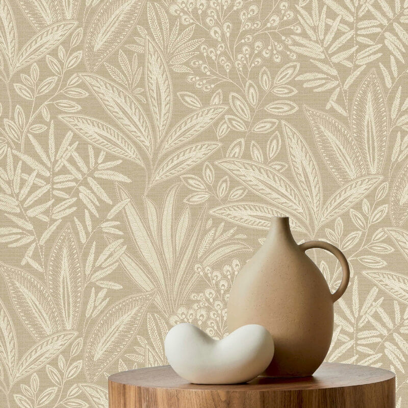 M1782 Sahara Leaf Natural Wallpaper By Crown