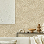 M1782 Sahara Leaf Natural Wallpaper By Crown