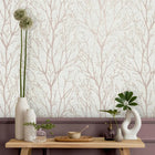 M1874 Lynford Trees Blush Wallpaper by Crown