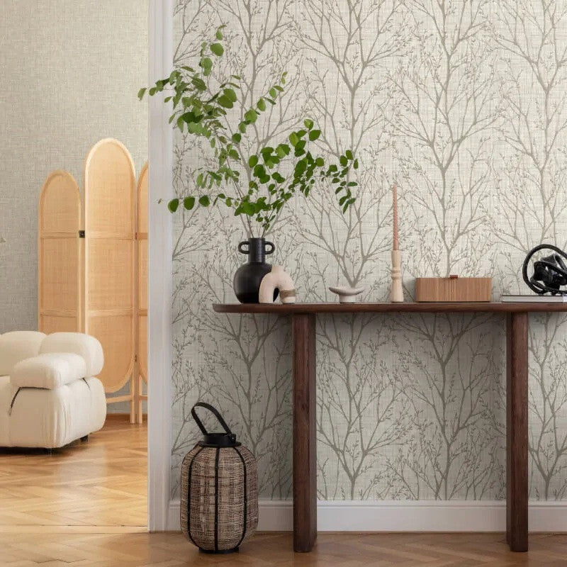 M1875 Lynford Trees Natural Wallpaper by Crown