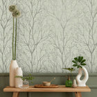 M1876 Lynford Trees Green Wallpaper by Crown