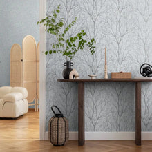M1877 Lynford Trees Blue Wallpaper by Crown