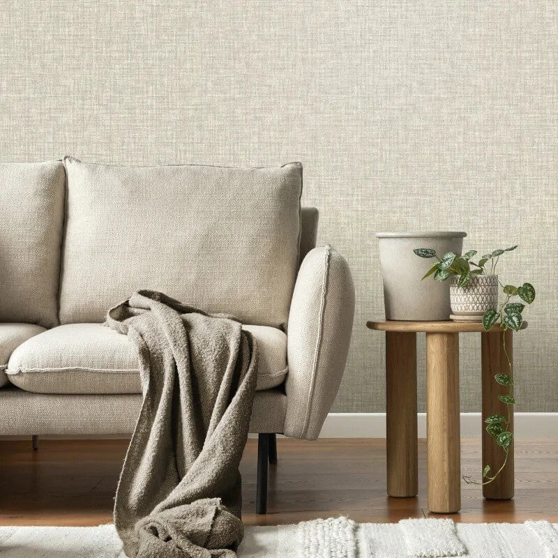 M1879 Lynford Plain Texture Natural Wallpaper by Crown