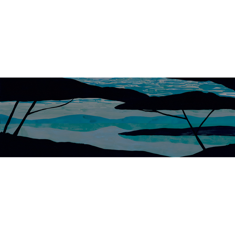 Confín Blue Aniline Mural by Tres Tintas