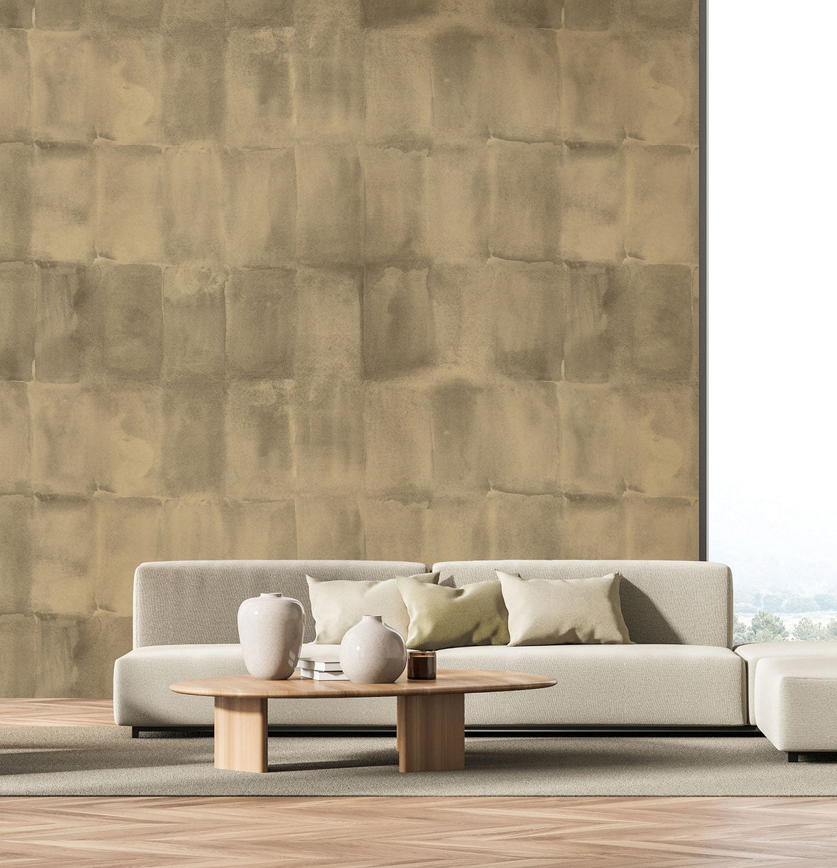 M4107-3 Briqueta Beige Aniline Mural by Tres Tintas