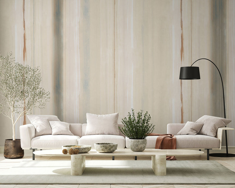 Flama Blue Aniline Mural by Tres Tintas